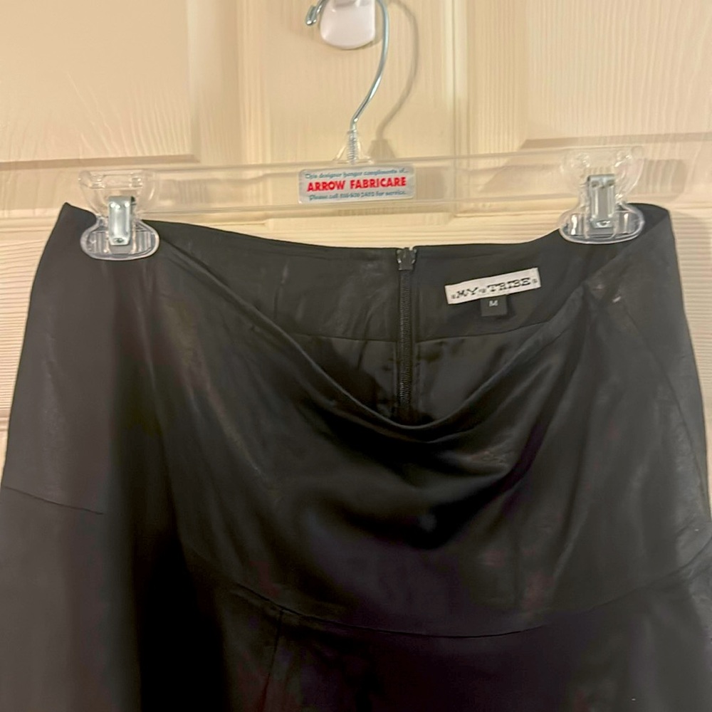 Leather mini skirt